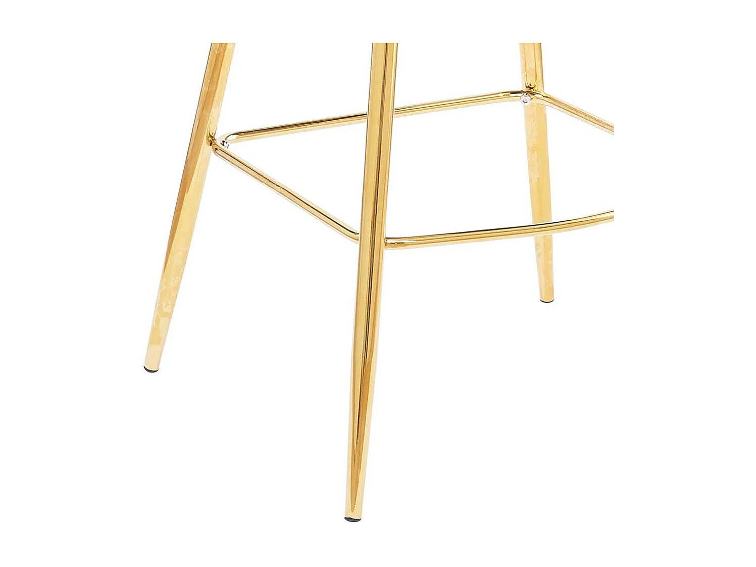 Barhocker Muschelform Bezug Samt Blau Vierfußgestell aus Metall (2er Set)