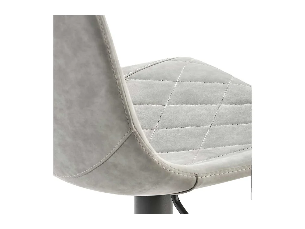 Barstuhl in Lichtgrau Kunstleder modern