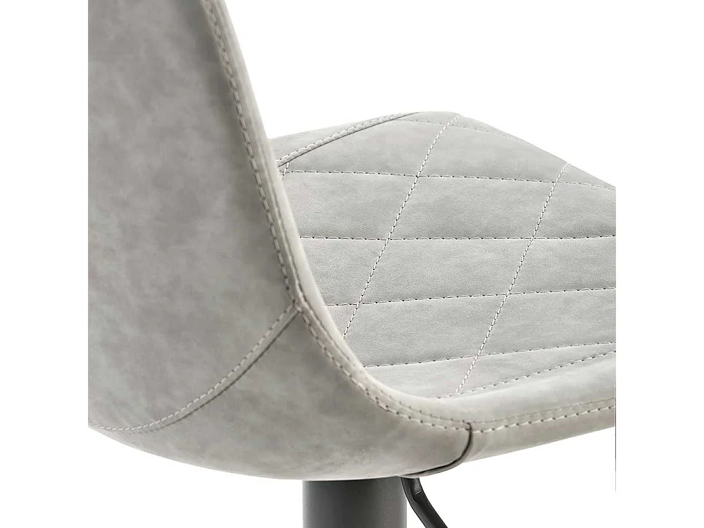 Barstuhl in Lichtgrau Kunstleder modern