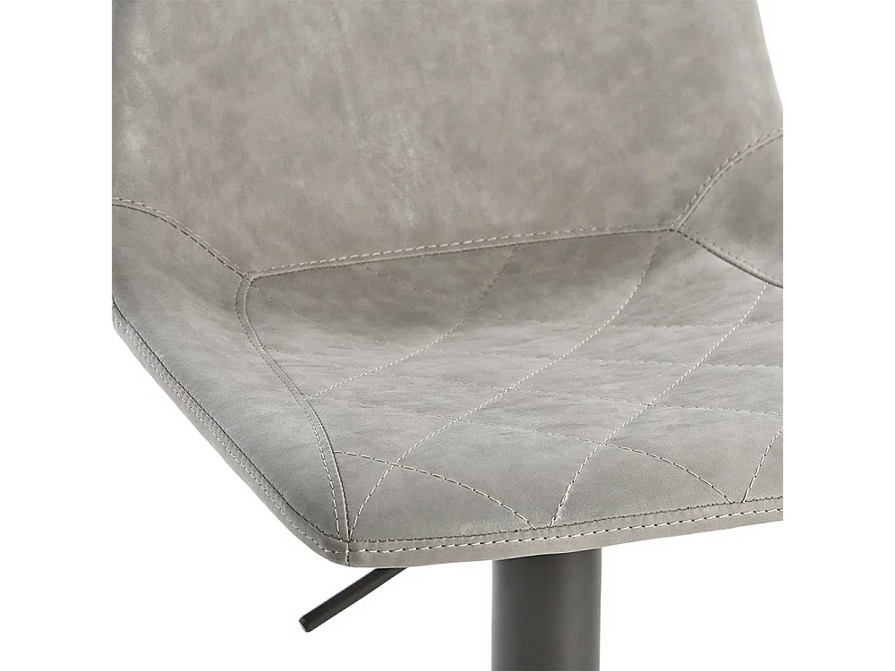 Barstuhl in Lichtgrau Kunstleder modern