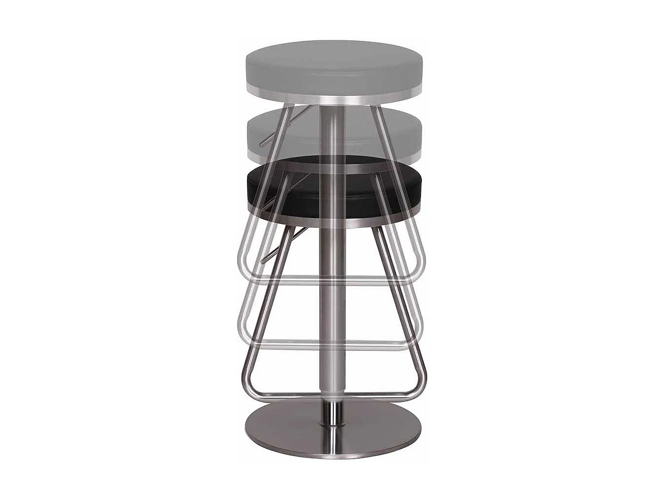 Küchenhocker in Schwarz rund höhenverstellbar