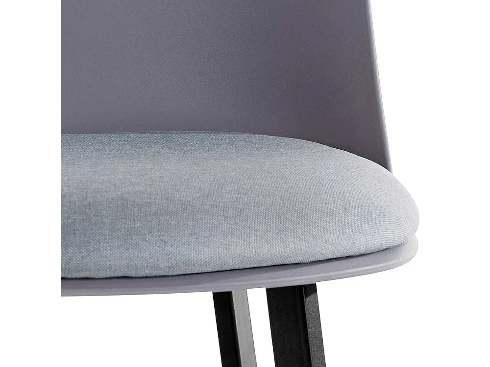 Tresenstuhl Set in Grau und Schwarz Vierfußgestell aus Metall (2er Set)