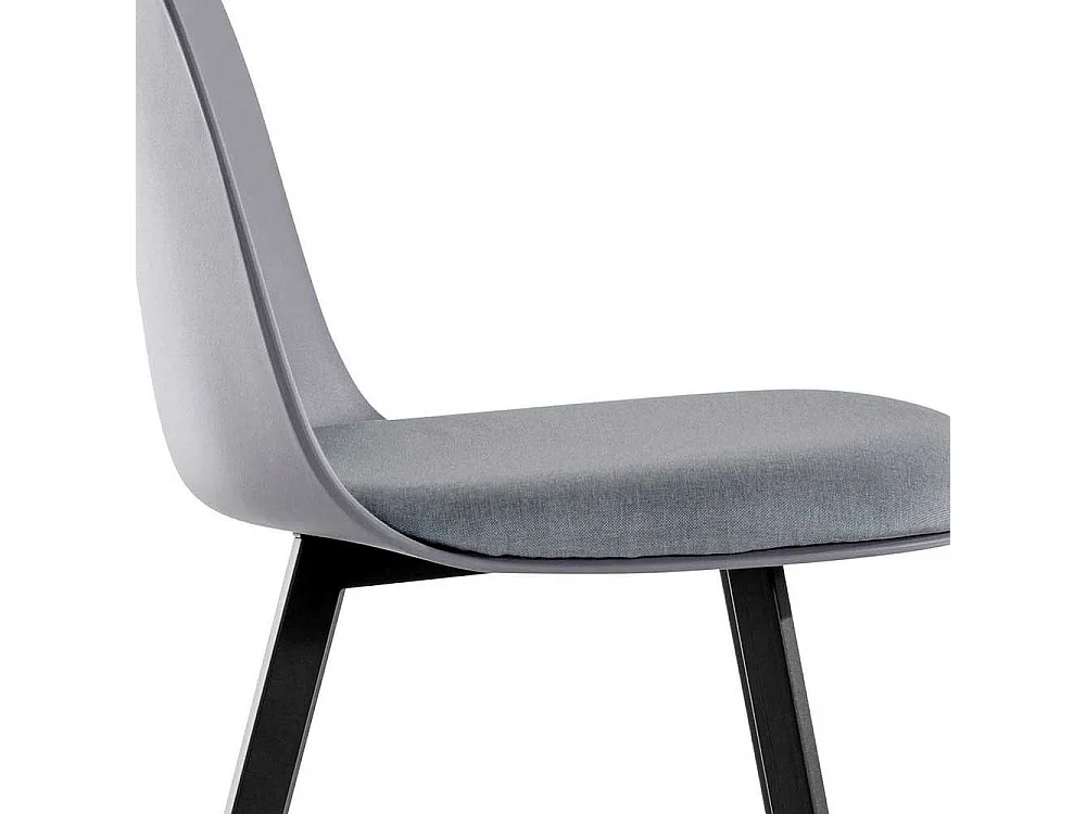 Tresenstuhl Set in Grau und Schwarz Vierfußgestell aus Metall (2er Set)