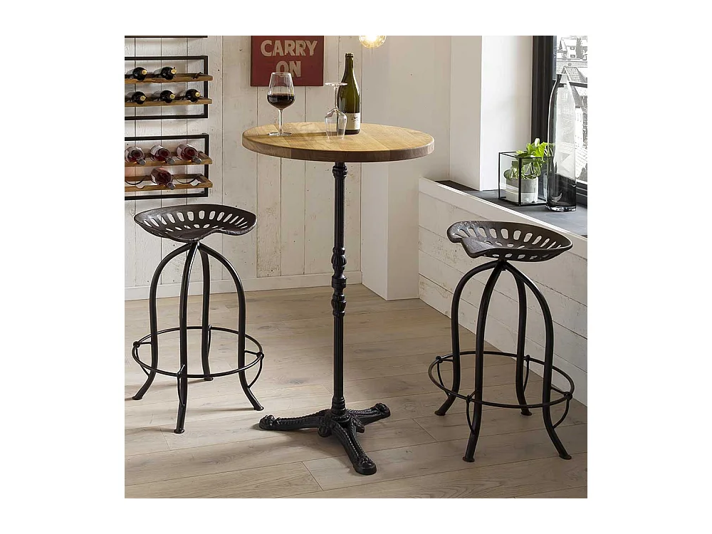 Barhocker mit Traktorsitz Schwarz Metall