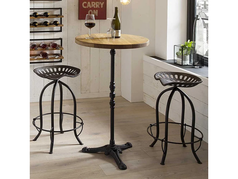 Barhocker mit Traktorsitz Schwarz Metall