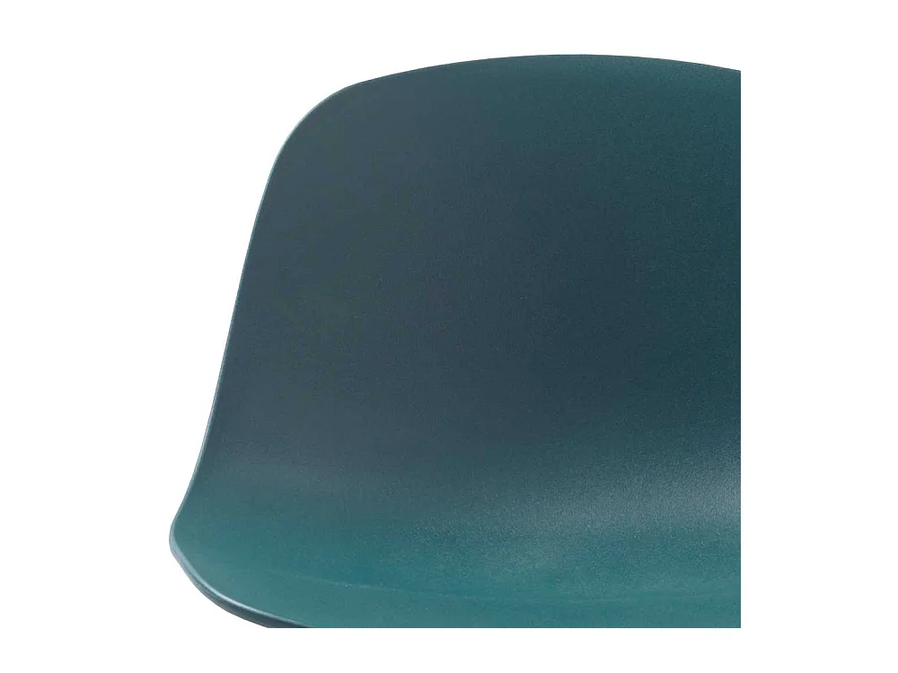 Hochhocker in Petrol Kunststoff Rückenlehne (2er Set)