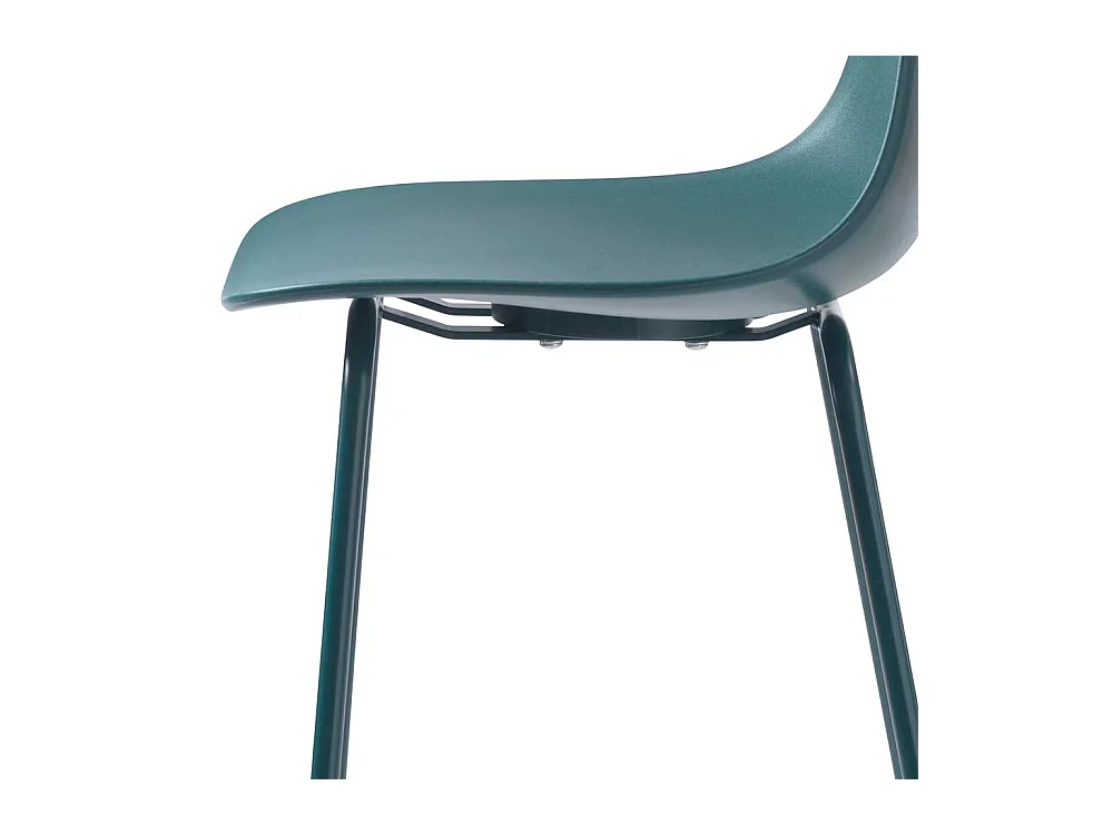 Hochhocker in Petrol Kunststoff Rückenlehne (2er Set)