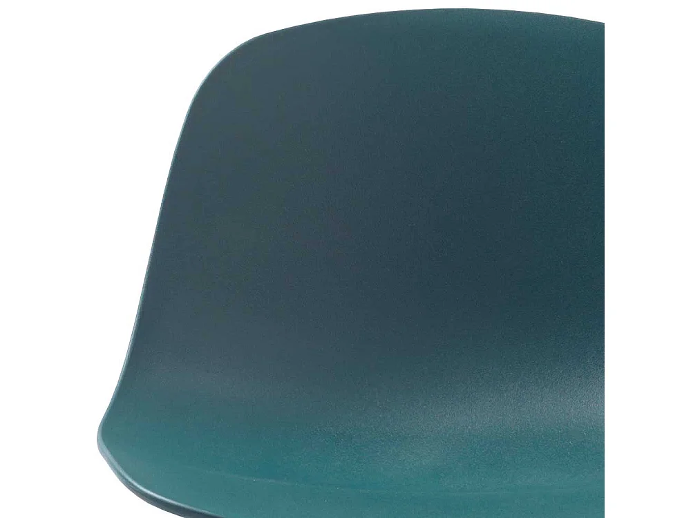 Hochhocker in Petrol Kunststoff Rückenlehne (2er Set)