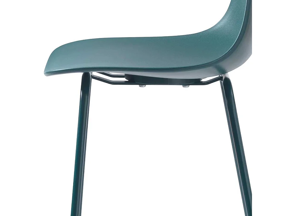 Hochhocker in Petrol Kunststoff Rückenlehne (2er Set)