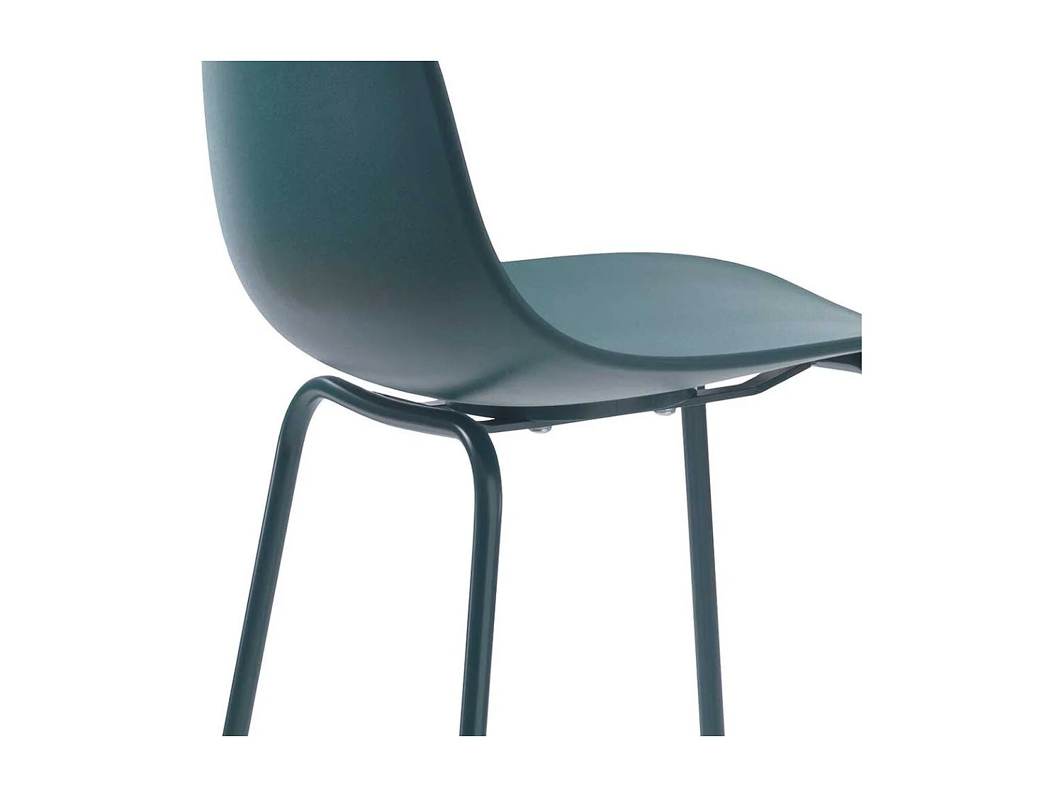 Hochhocker in Petrol Kunststoff Rückenlehne (2er Set)