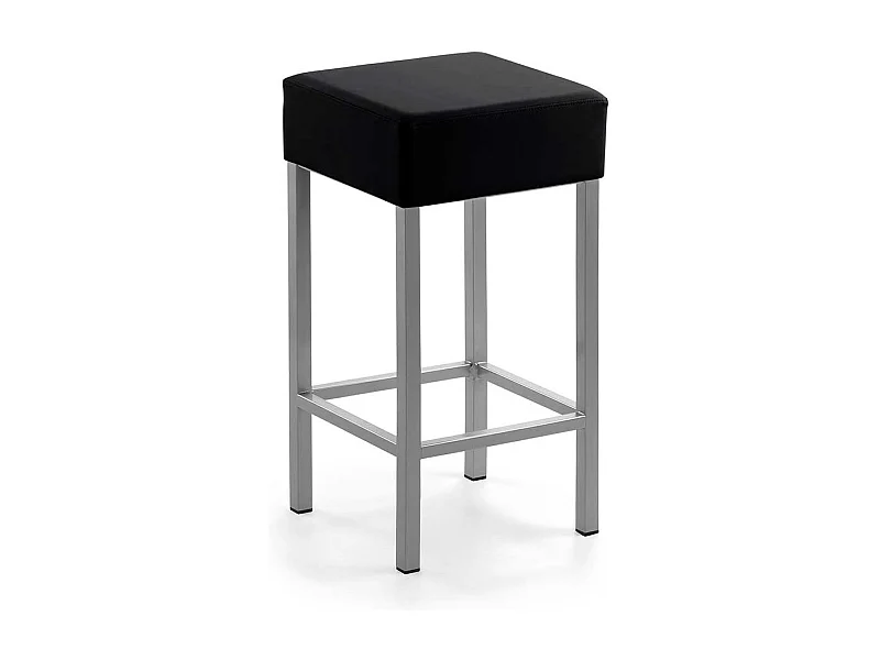 Webstoff Barhocker in Schwarz quadratisch