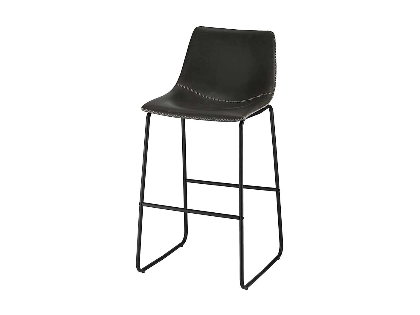 Designbarhocker in Dunkelgrau Kunstleder B�gelgestell (2er Set)