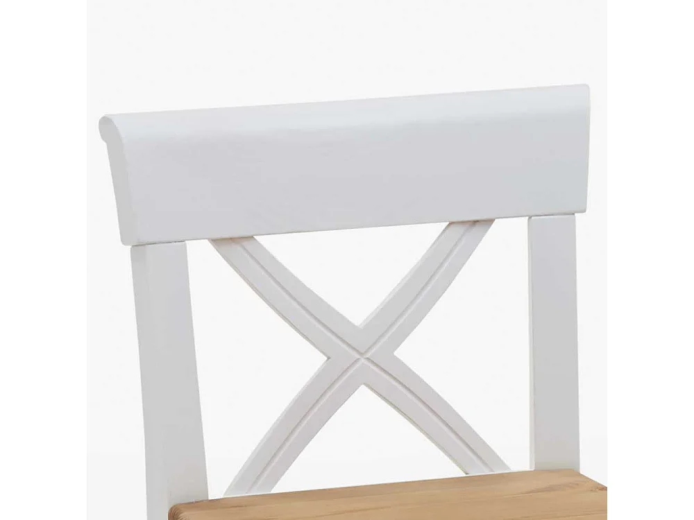 Tresenstuhl in Weiß Kiefer massiv Landhaus