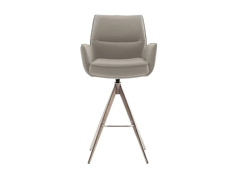 Barhocker Tresenstuhl aus Echtleder mit Armlehnen (2er Set)