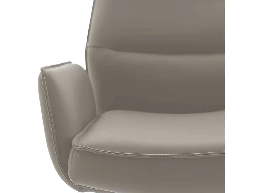 Barhocker Tresenstuhl aus Echtleder mit Armlehnen (2er Set)