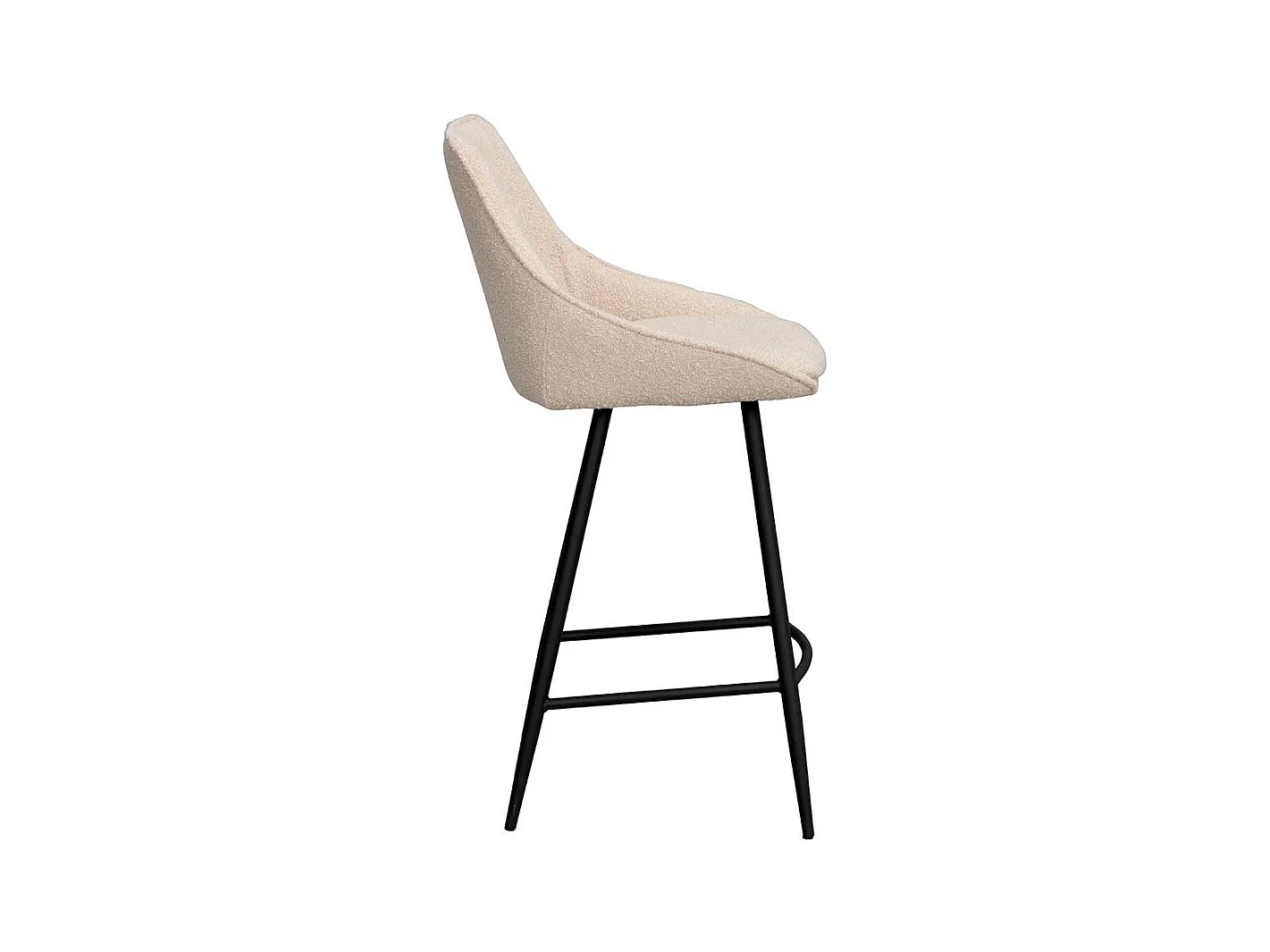 Tresenstuhl Set Skandi aus Boucle Stoff Metall (2er Set)