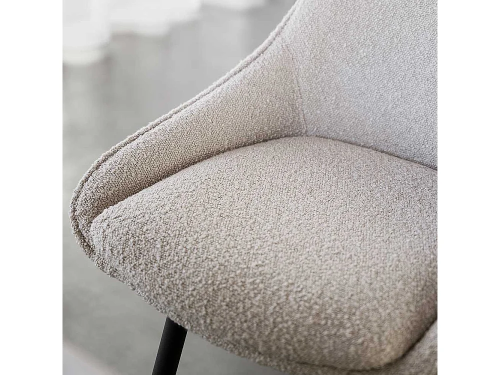 Tresenstuhl Set Skandi aus Boucle Stoff Metall (2er Set)