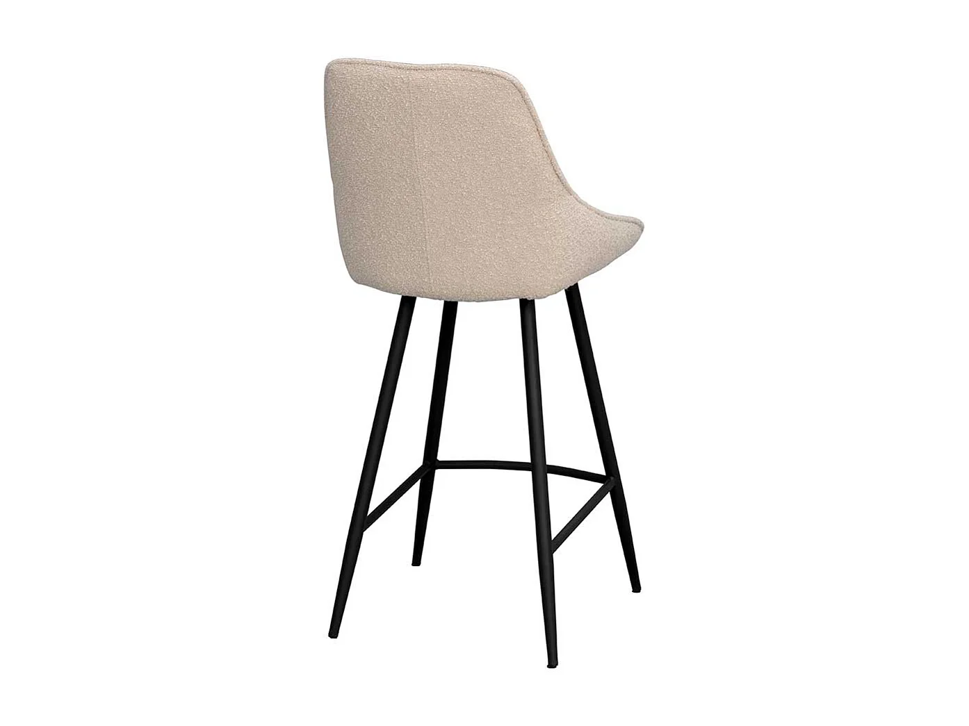 Tresenstuhl Set Skandi aus Boucle Stoff Metall (2er Set)