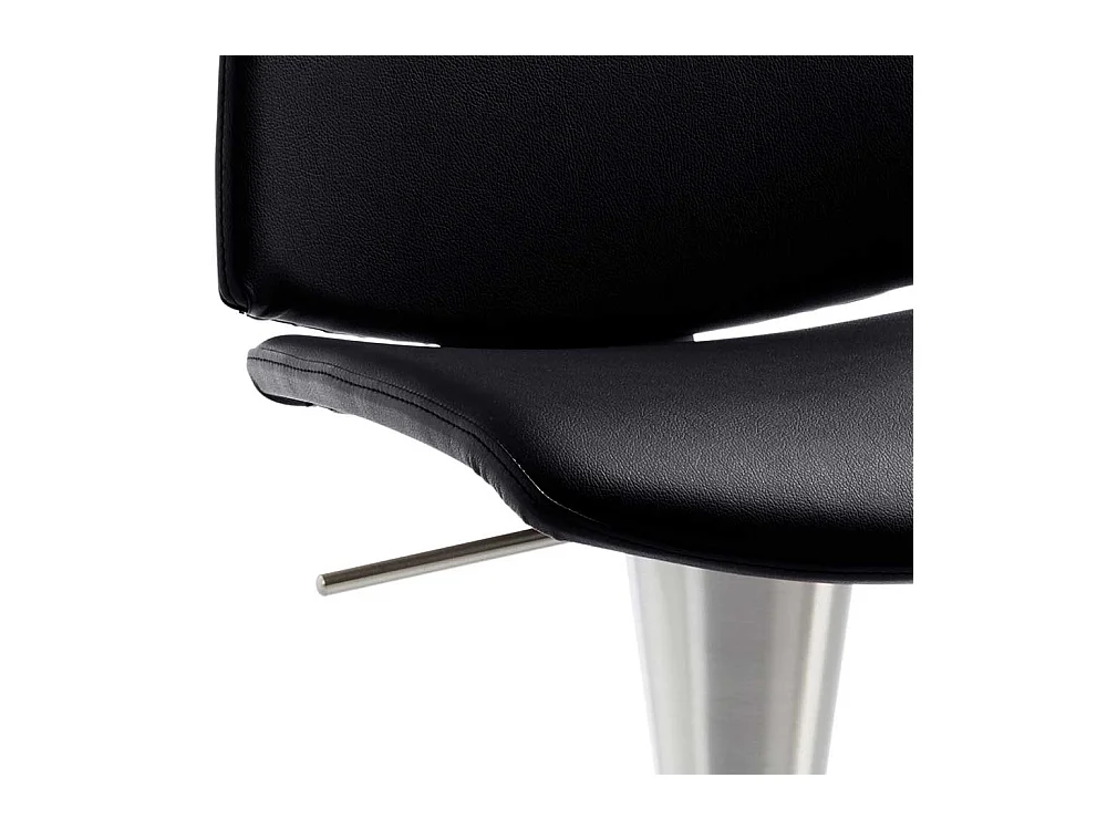 Barhocker höhenverstellbar aus gedecktem Glattleder Stahl