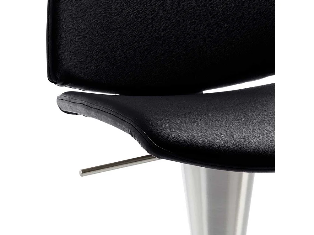 Barhocker höhenverstellbar aus gedecktem Glattleder Stahl