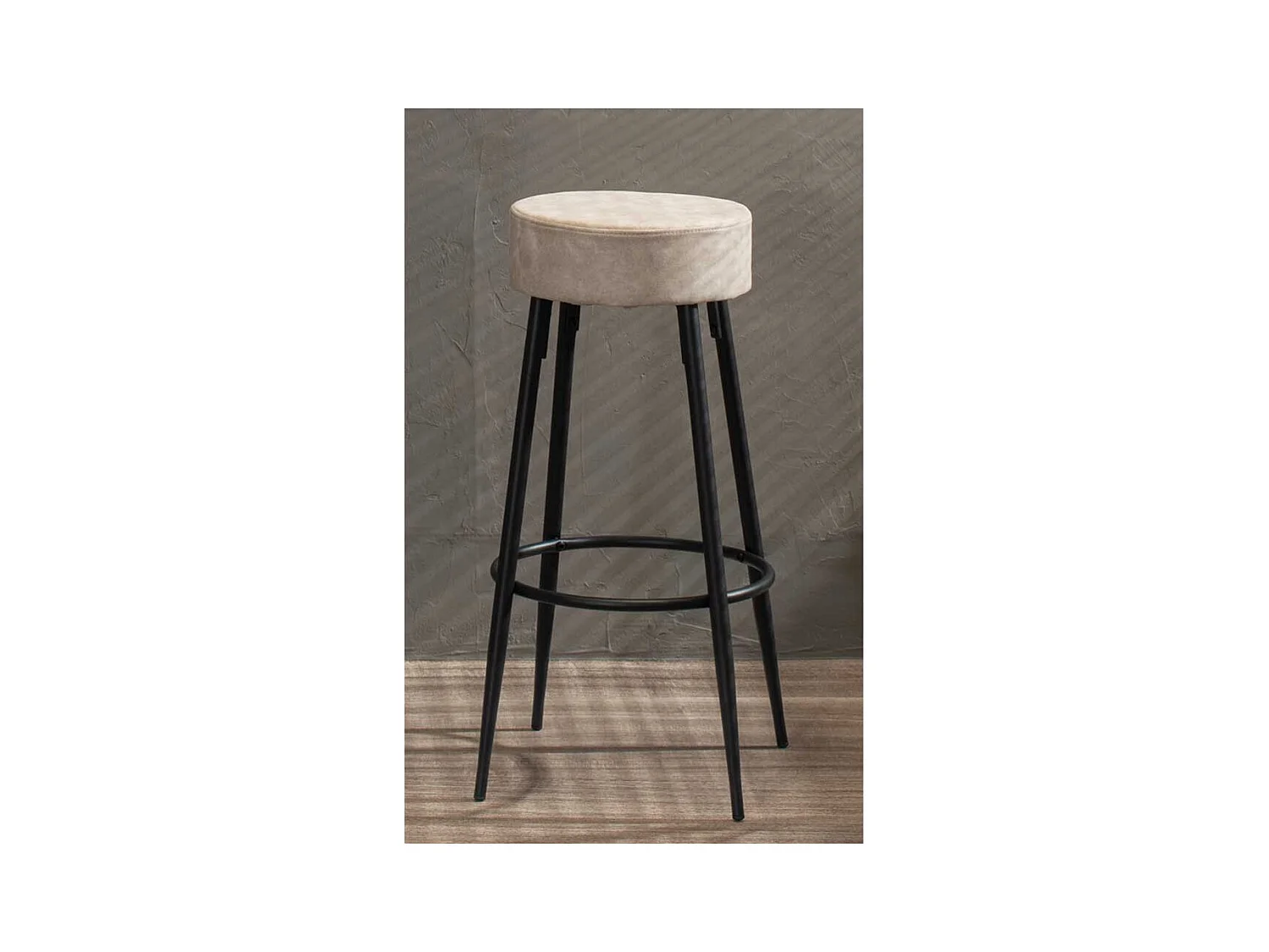 Barhocker in Beige und Schwarz modern (2er Set)