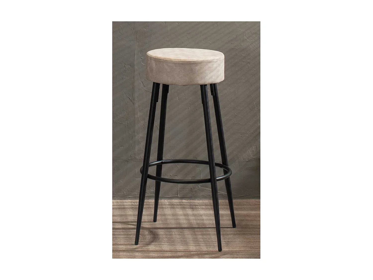 Barhocker in Beige und Schwarz modern (2er Set)