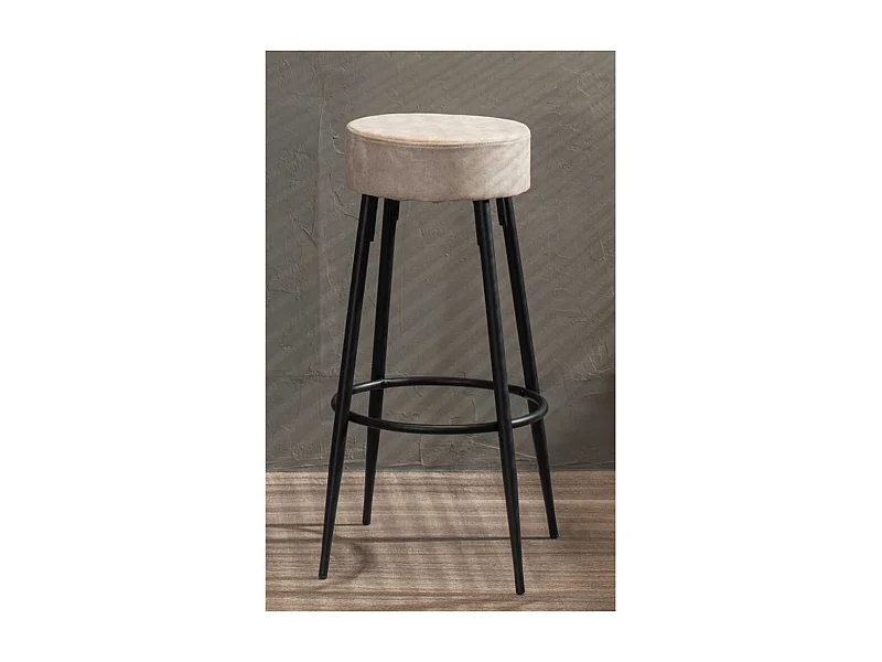 Barhocker in Beige und Schwarz modern (2er Set)