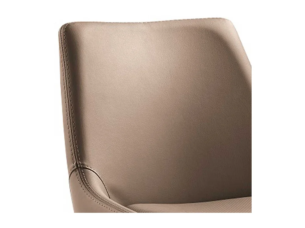 Kunstleder Tresenhocker in Braun gepolsterter Rückenlehne