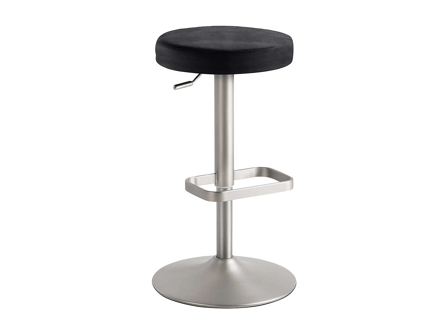 Runder Barhocker durch Gasdruck höhenverstellbar Anthrazit & Chrom matt