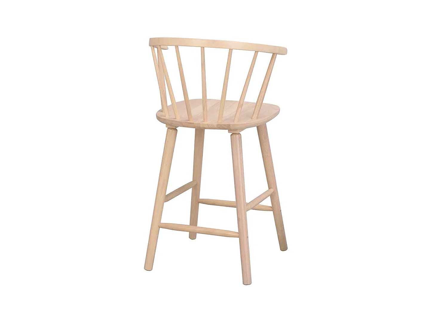 Hoher Barstuhl im Windsor Stil Holz White Wash (2er Set)