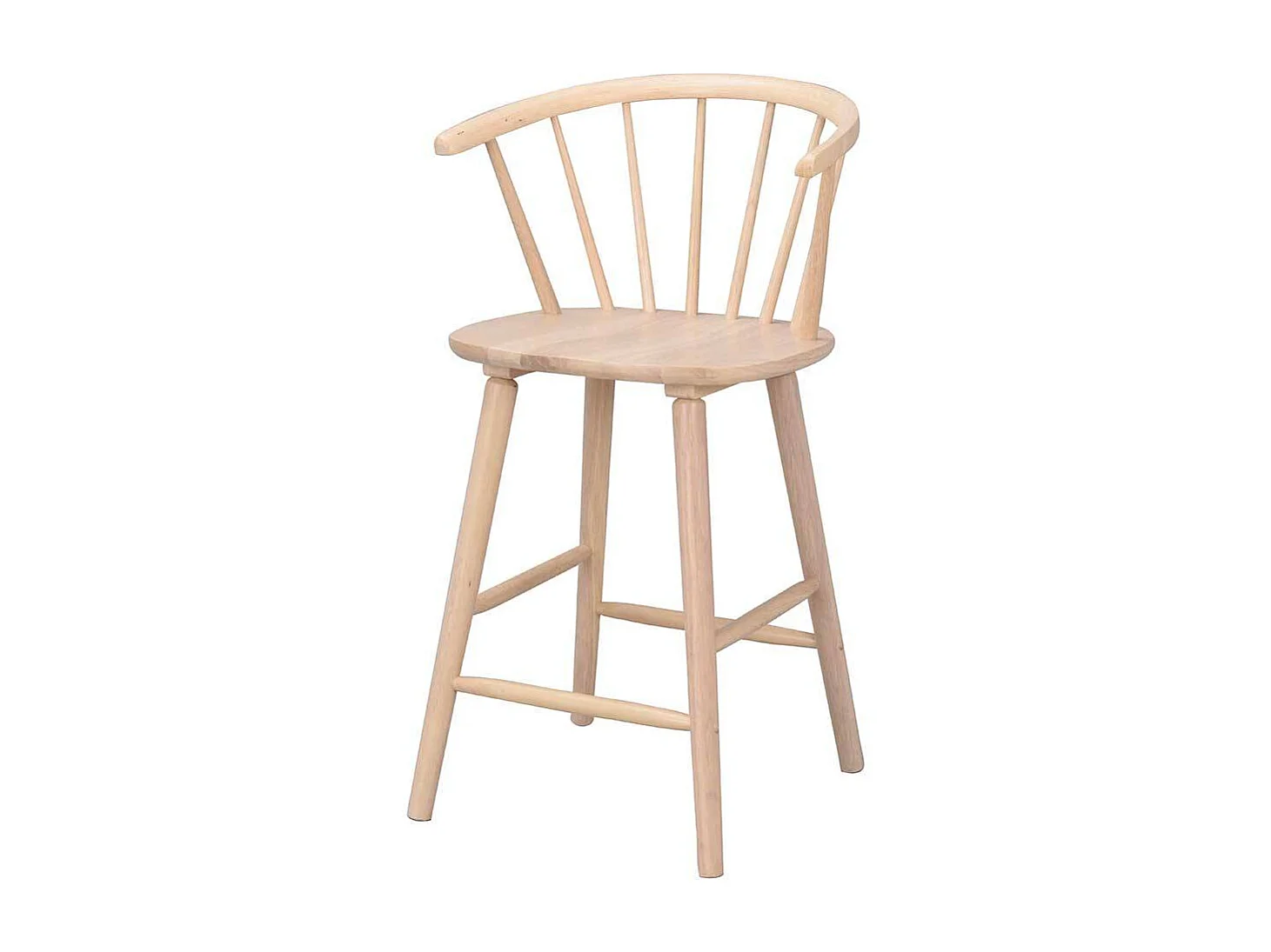 Hoher Barstuhl im Windsor Stil Holz White Wash (2er Set)