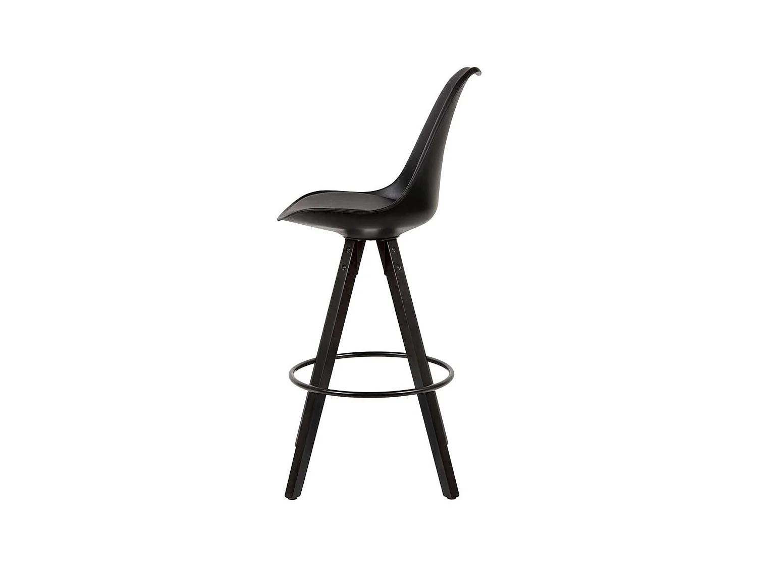 Barstuhl Set schwarz mit Rückenlehne 77 cm Sitzhöhe (2er Set)