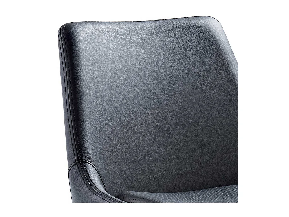 Kunstleder Designbarhocker in Schwarz gepolsterter Rückenlehne