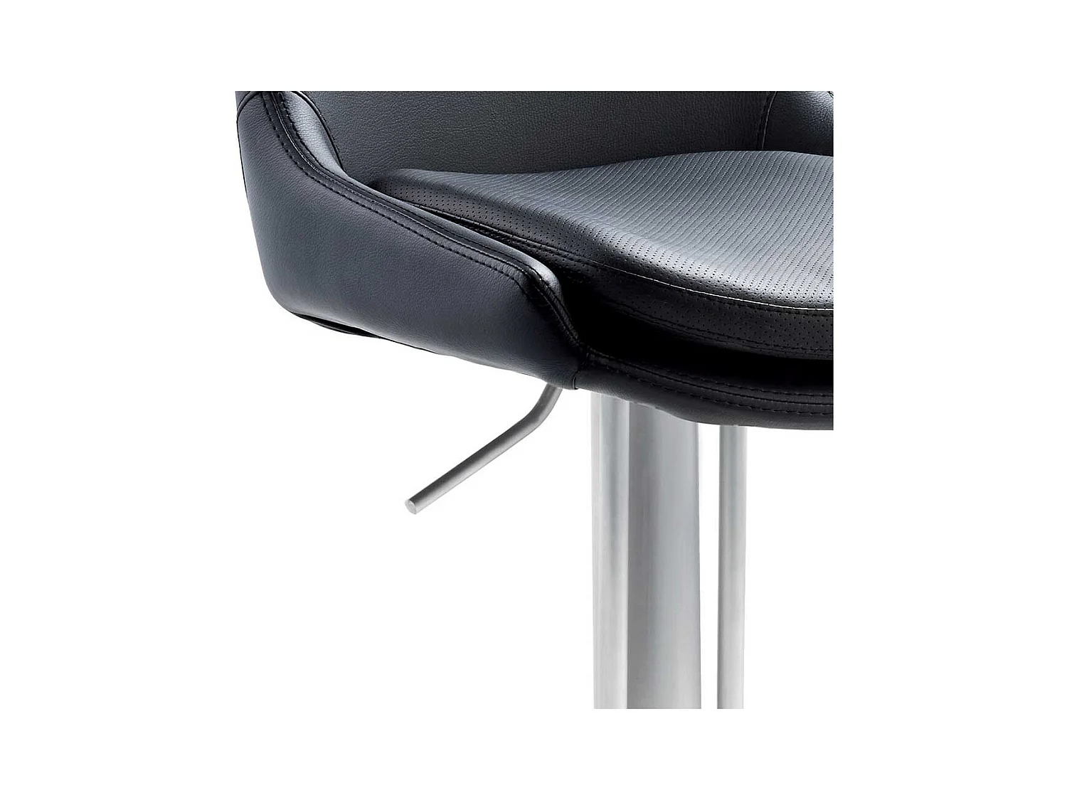 Kunstleder Designbarhocker in Schwarz gepolsterter Rückenlehne