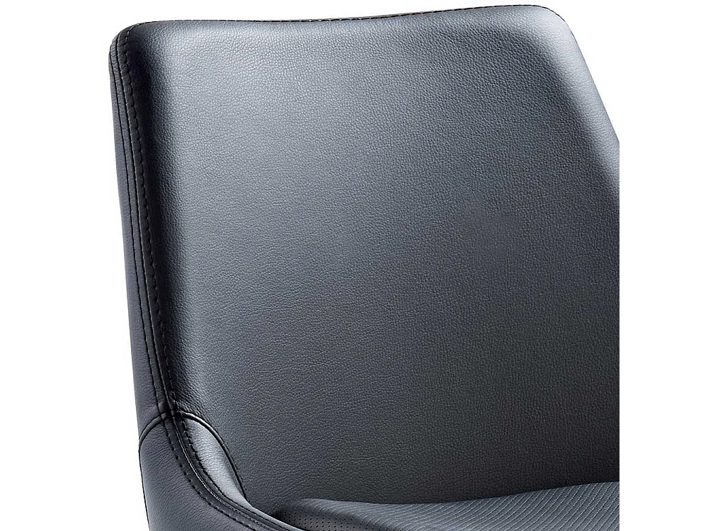 Kunstleder Designbarhocker in Schwarz gepolsterter Rückenlehne