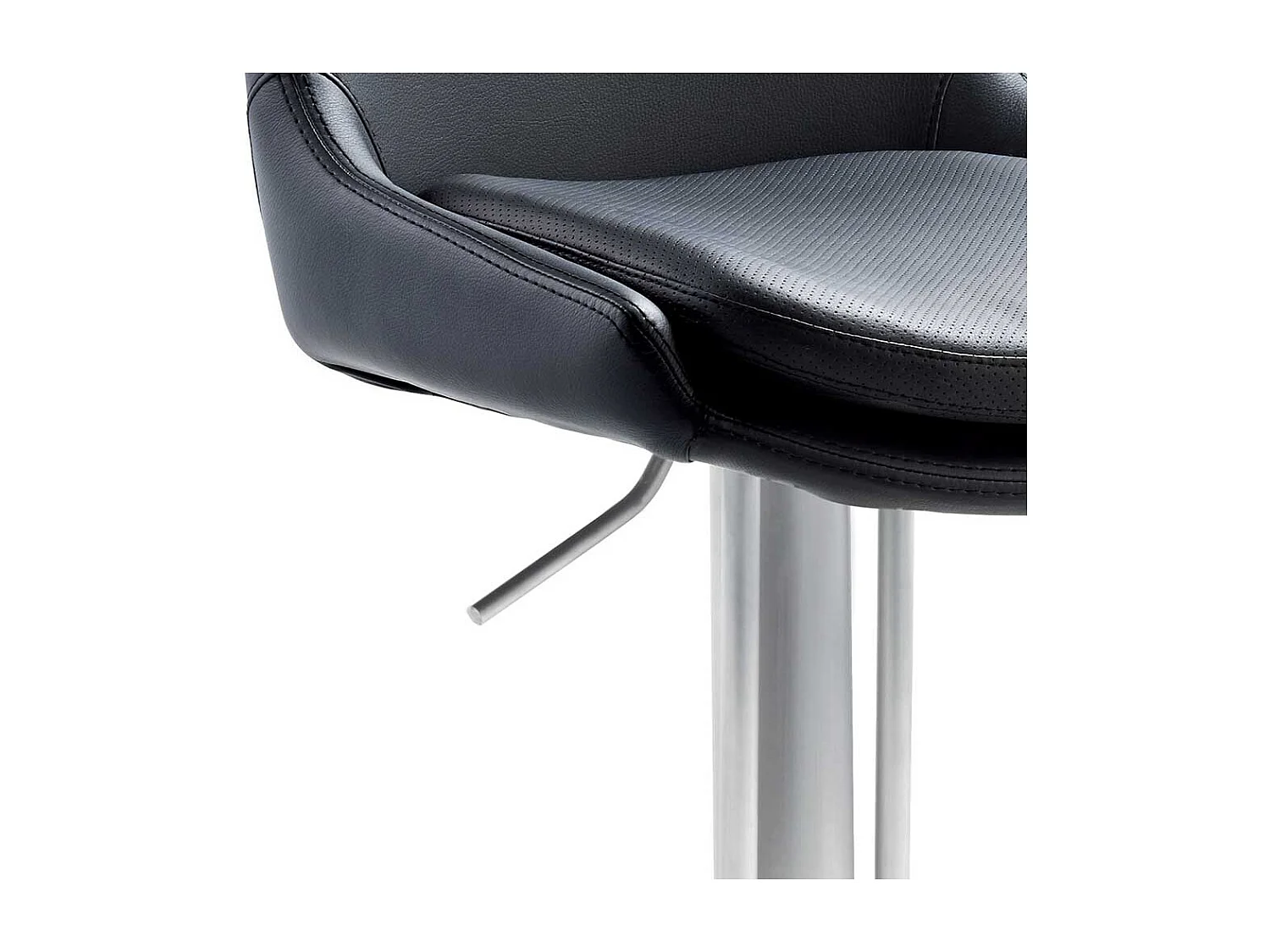 Kunstleder Designbarhocker in Schwarz gepolsterter Rückenlehne