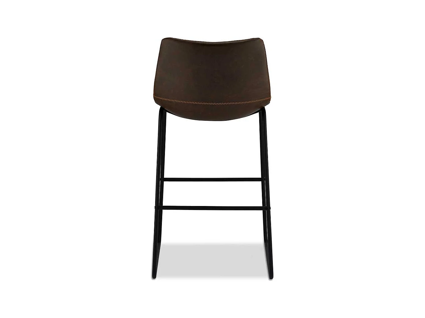 Designbarhocker in Dunkelbraun Kunstleder B�gelgestell (2er Set)