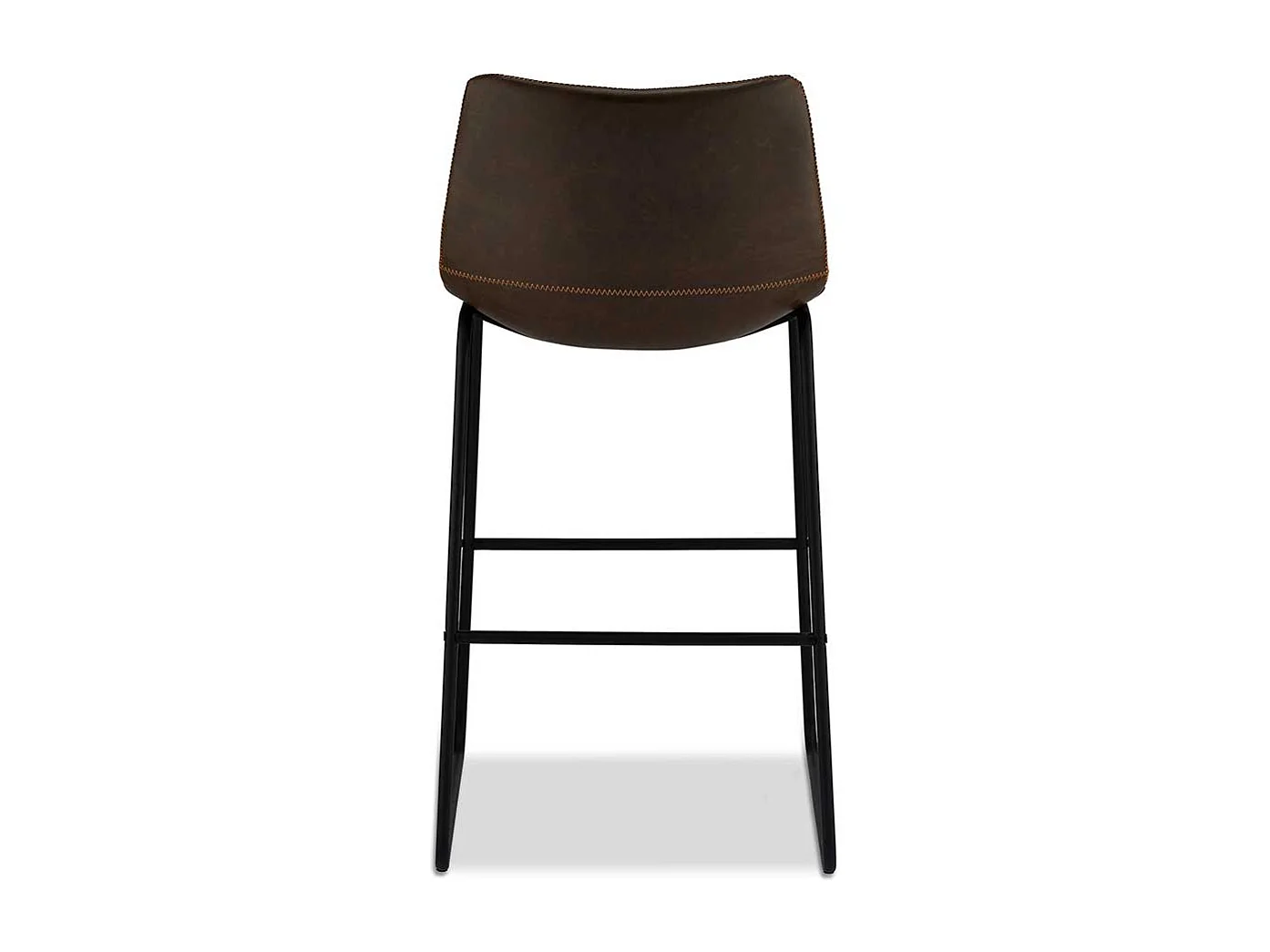 Designbarhocker in Dunkelbraun Kunstleder B�gelgestell (2er Set)