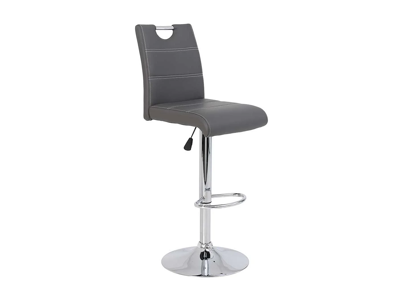 Höhenverstellbare Barstühle in Grau Kunstleder drehbar (2er Set)