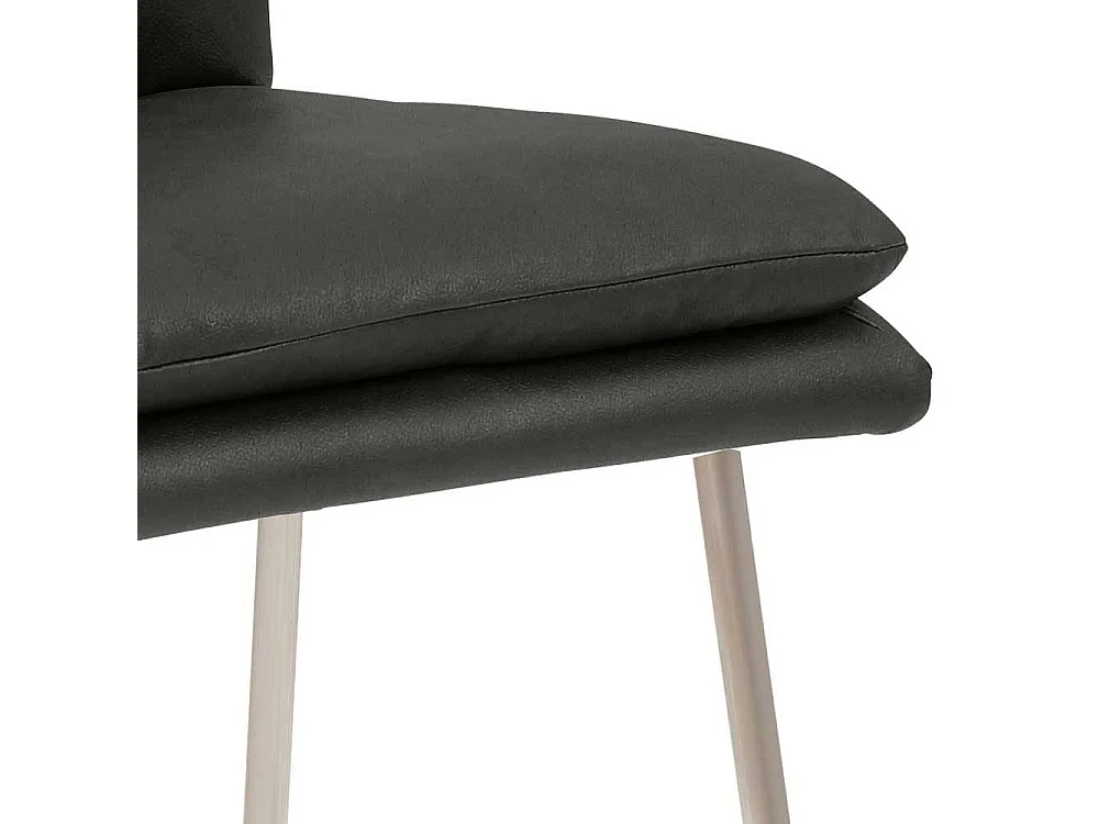 Küchenbarhocker in Anthrazit  Microfaser Gestell Edelstahl gebürstet