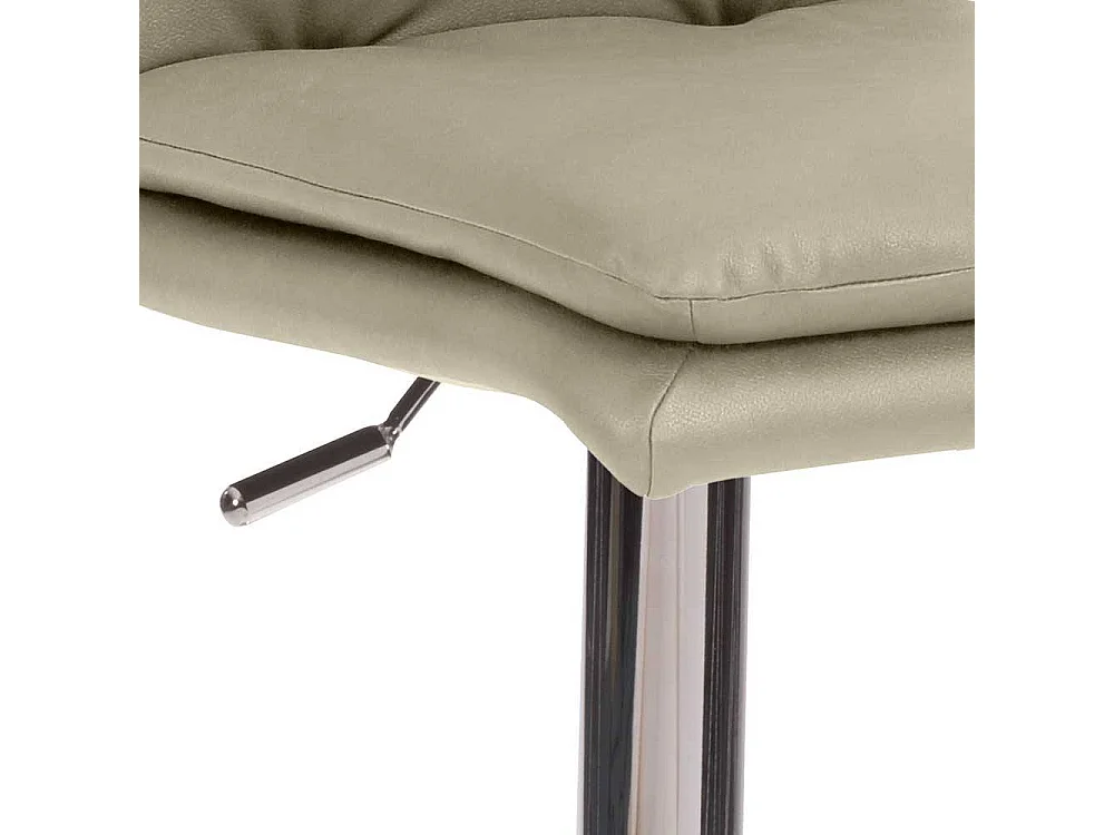 Designbarhocker mit Rückenlehne Bezug Microfaser Taupe Gestell Chrom