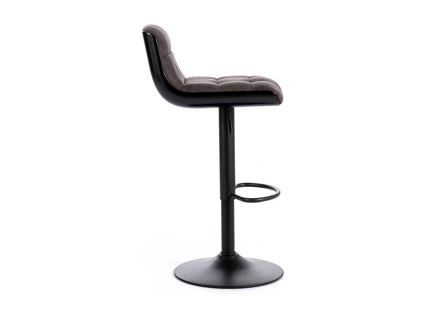 Barstühle in Dunkelgrau und Schwarz mit Rückenlehne (2er Set)