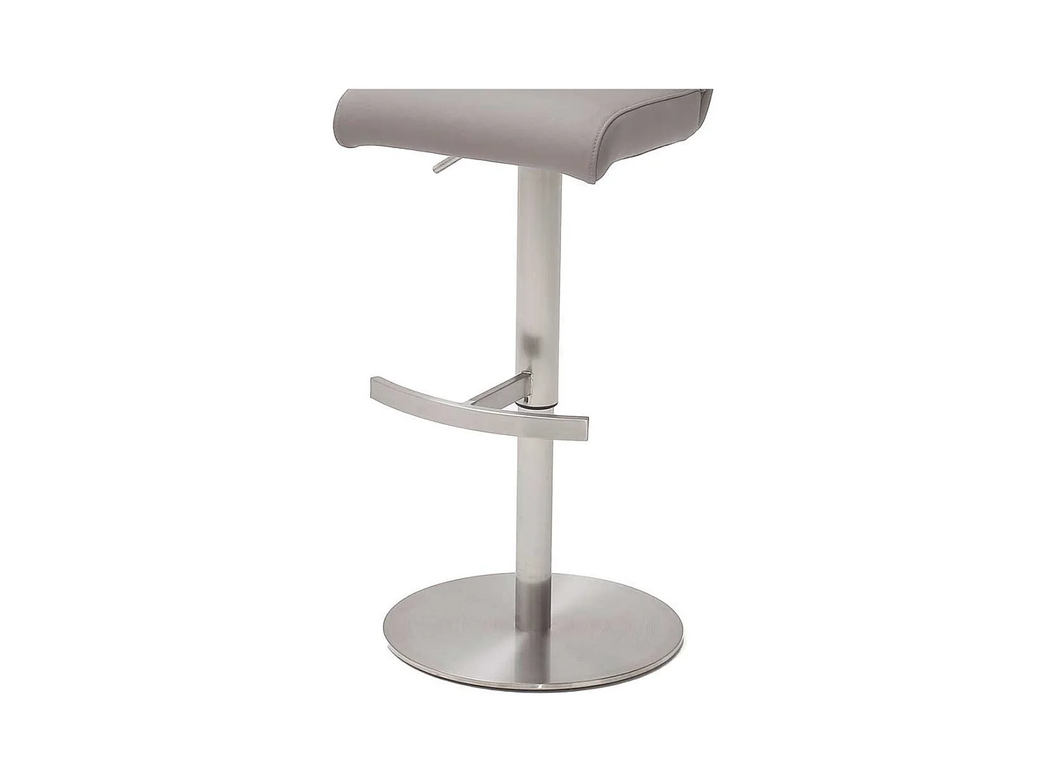 Küchenhocker in Hellgrau Kunstleder Lehne