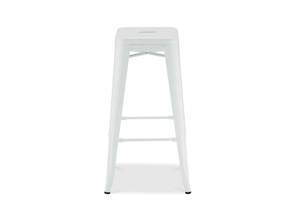 Wei�e Barhocker aus Stahl Industriedesign (4er Set)