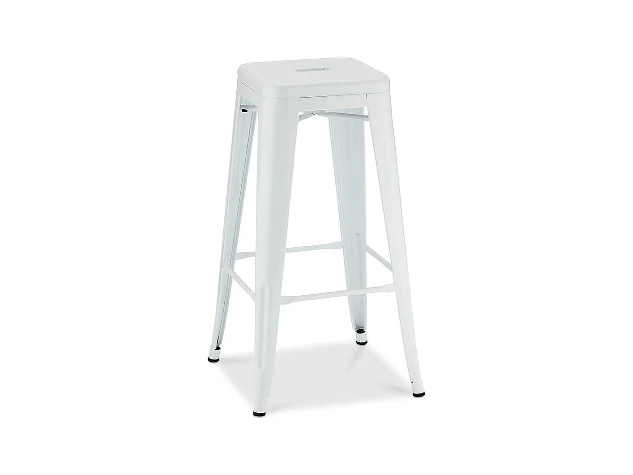 Wei�e Barhocker aus Stahl Industriedesign (4er Set)