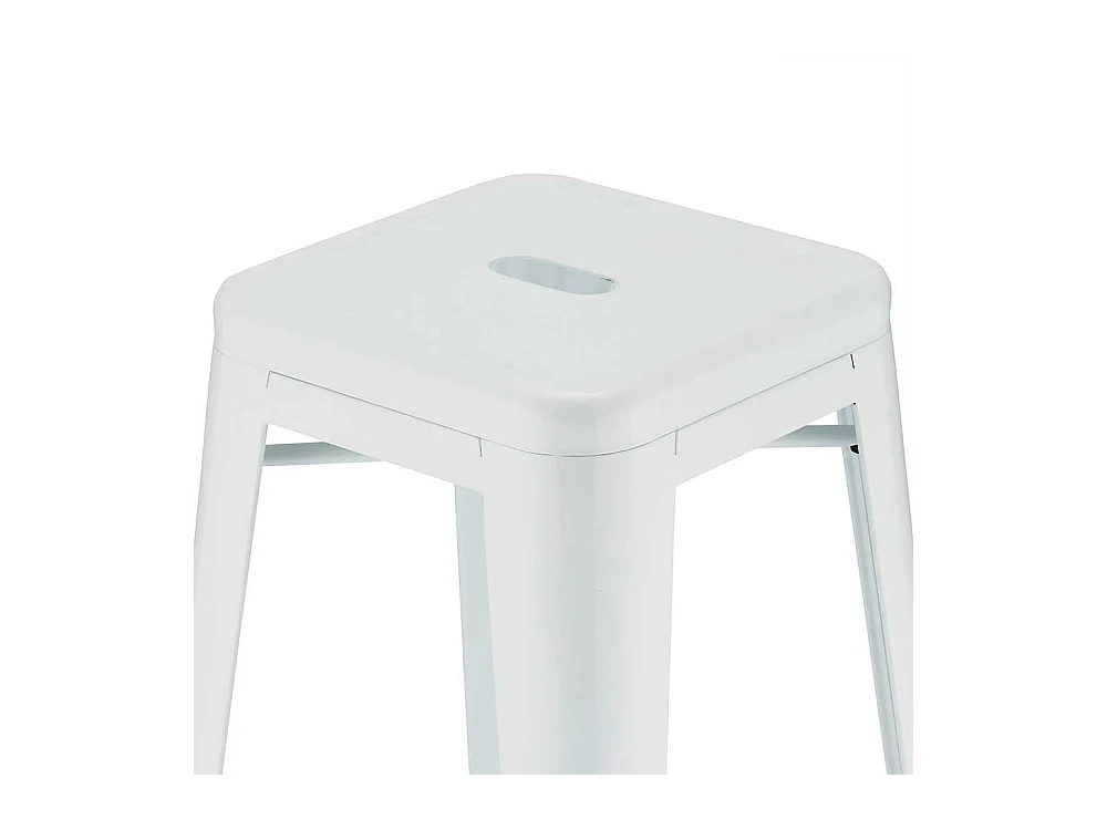 Wei�e Barhocker aus Stahl Industriedesign (4er Set)