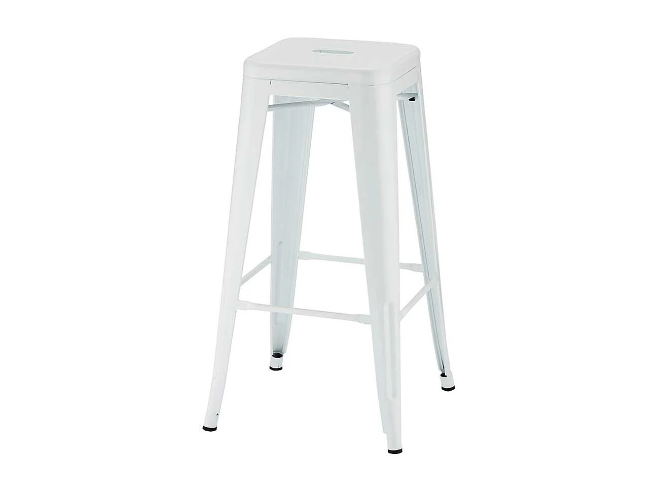 Wei�e Barhocker aus Stahl Industriedesign (4er Set)