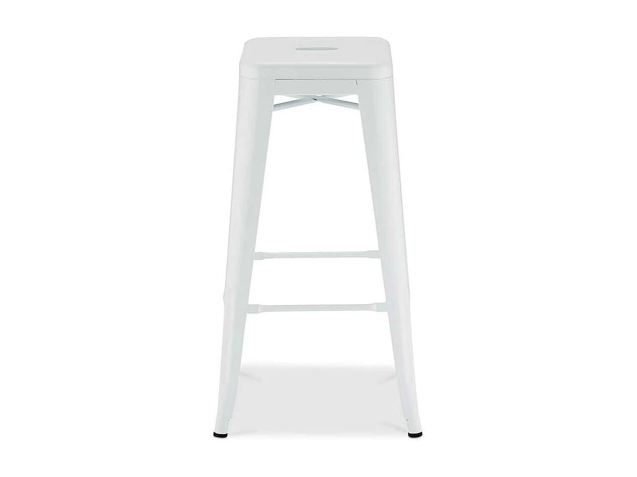 Wei�e Barhocker aus Stahl Industriedesign (4er Set)