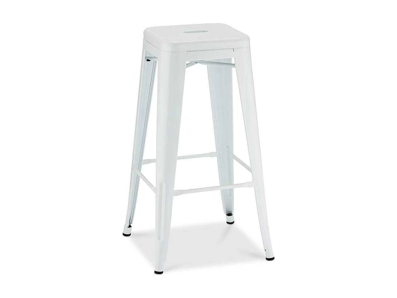 Wei�e Barhocker aus Stahl Industriedesign (4er Set)