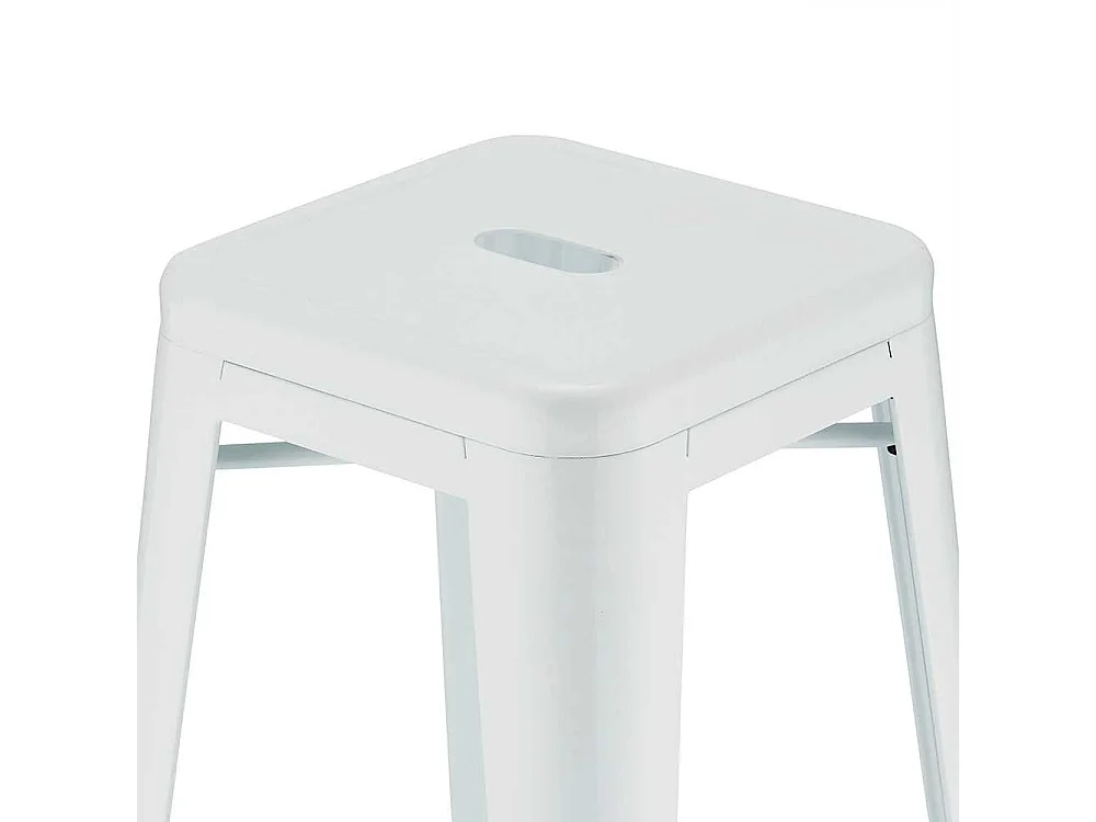 Wei�e Barhocker aus Stahl Industriedesign (4er Set)